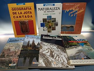 7 libros sobre ARAGÓN , pueblo a pueblo, Tesoros de Aragón, Jotas