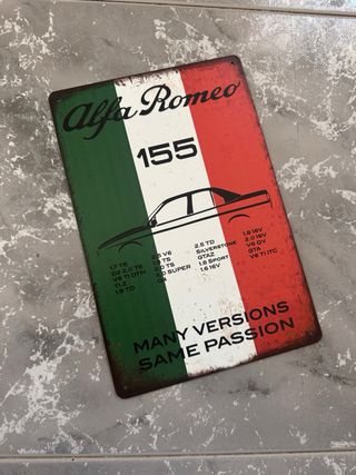 Placa chapa Decorativa Alfa Romeo 155