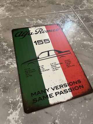 Placa chapa Decorativa Alfa Romeo 155