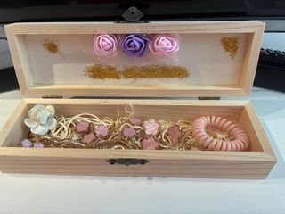 Pendientes flor rosa y dorado