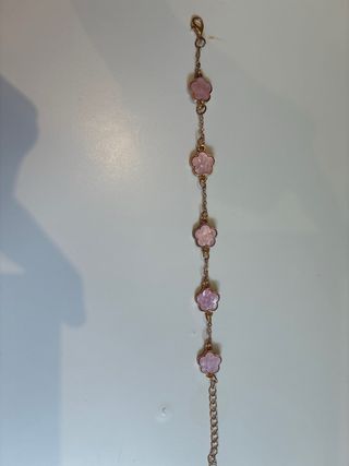 Pendientes flor rosa y dorado