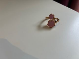 Pendientes flor rosa y dorado