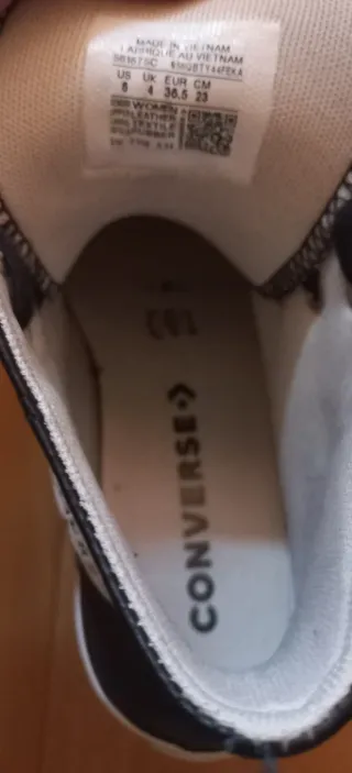 Sneakers Converse Piattaforma Nere in Pelle