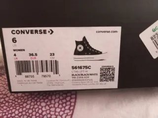 Sneakers Converse Piattaforma Nere in Pelle