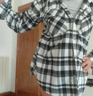 Camicia donna H&M quadri con cappuccio