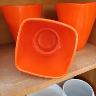 Set 3 Vasi Arancioni Ceramica