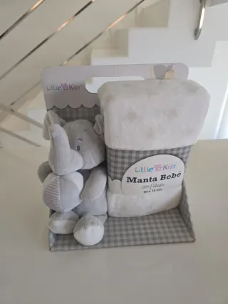 Conjunto Peluche, Manta y Sonajero Bebé