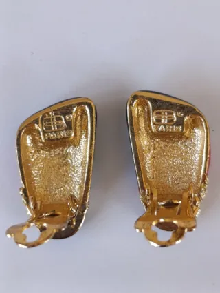 Orecchini vintage Balenciaga neri e rossi