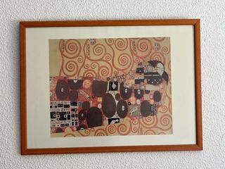 Cuadro Flores Azules y Doradas