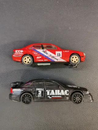 Coches Scalextric 2 unidades BMW y Mercedes