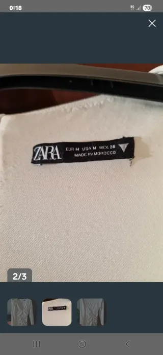 Vestido Zara Beige Talla M