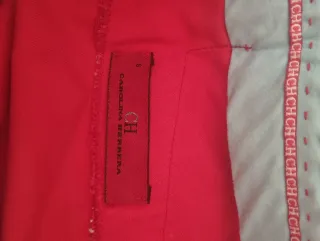 Pantalón recto Carolina Herrera rojo