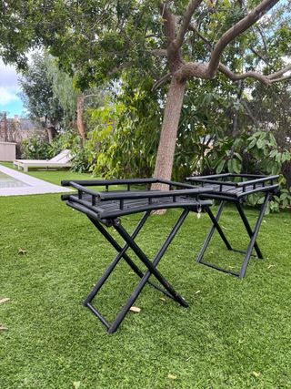 Mesa auxiliar bambú plegable