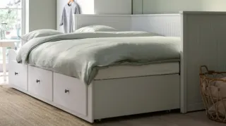 Sofá Cama Blanco con Cajones
