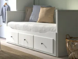 Sofá Cama Blanco con Cajones