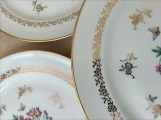 5 Piatti piani in porcellana fine Limoges firmati L.F