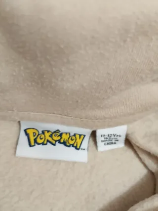 Sudadera Pokémon Beige con Capucha. TALLA 11-12