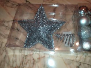 Lotto nuovo accessori x albero di Natale argento