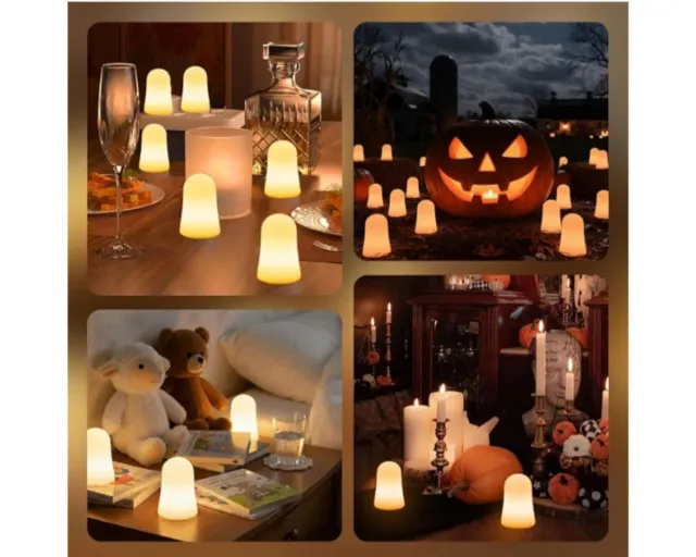 Pack 12 Velas LED RGB Calentador Plano