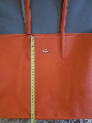 Bolso Lacoste reversible naranja e gris + neceser