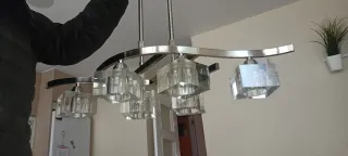 Lámpara de techo moderna metal y cristal