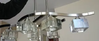 Lámpara de techo moderna metal y cristal