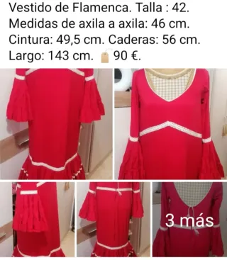 Vestido Flamenca Rojo Volantes
