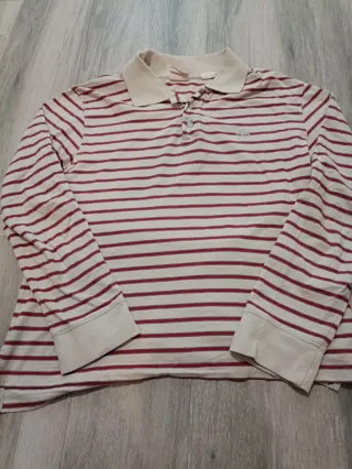 Camiseta Timberland Rayas Beige y Roja