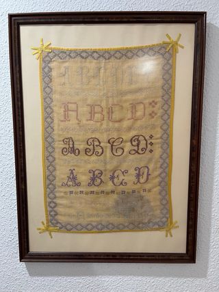 Cuadro de punto de cruz flores