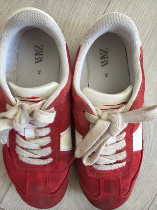 Zapatillas rojas Zara talla 34