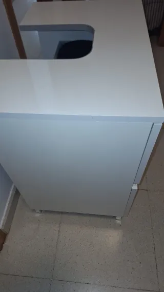 Mueble de baño blanco con cajones