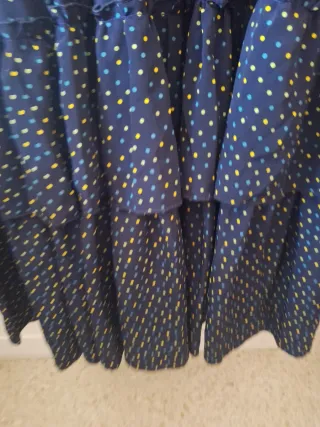 Vestido Rociero Flamenco Azul y Amarillo