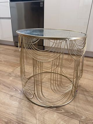 Mesa Auxiliar Dorada Cristal Maisons du Monde