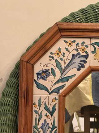 Espejo octogonal con azulejos