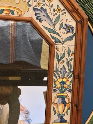 Espejo octogonal con azulejos