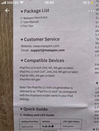 Lápiz Metapen A14 para iPad
