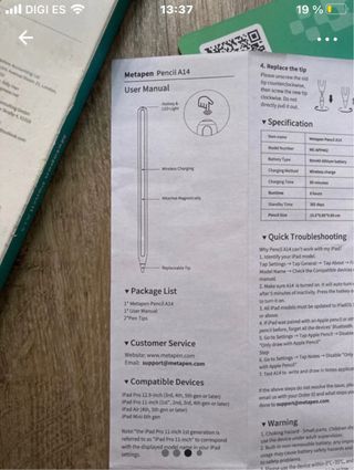 Lápiz Metapen A14 para iPad