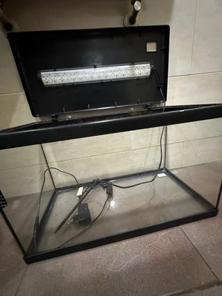 Acuario con luz LED