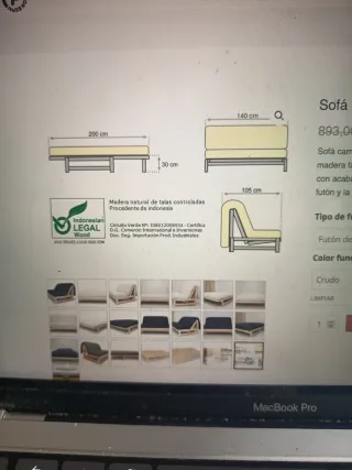 Divano Letto Futon in Legno. Futon espai