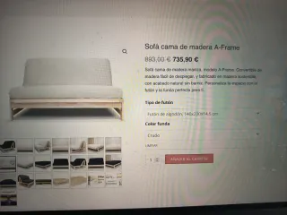 Divano Letto Futon in Legno. Futon espai