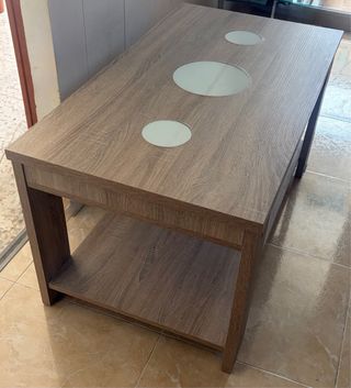 Mesa de centro madera y cristal