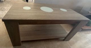 Mesa de centro madera y cristal