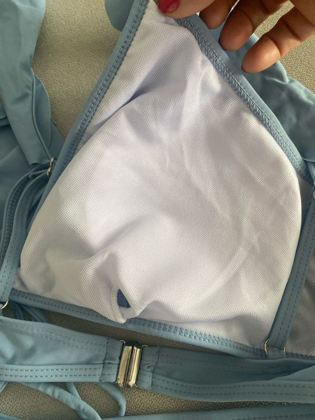 Bikini azul con volantes talla L