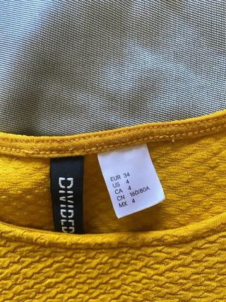 Vestido H&M Amarillo Texturizado