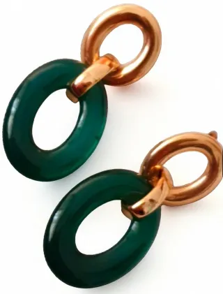 Orecchini Bronzallure placcati Oro 18 Kt e agata
