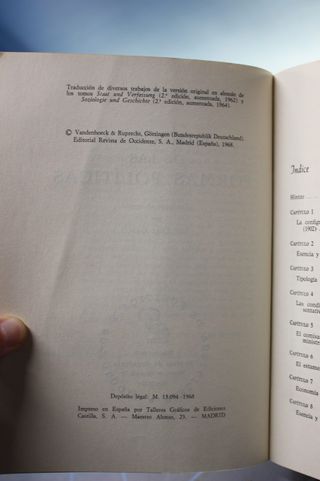 Historia de las formas políticas – Hintze. Revista de Occidente, 1968.