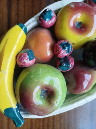 Frutero Cerámica Decorativo Frutas