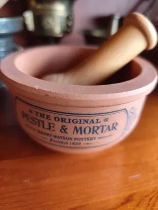 Mortero cerámica vintage inglés