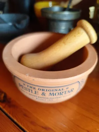 Mortero cerámica vintage inglés
