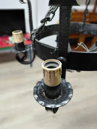 Lámpara forja rústica negra